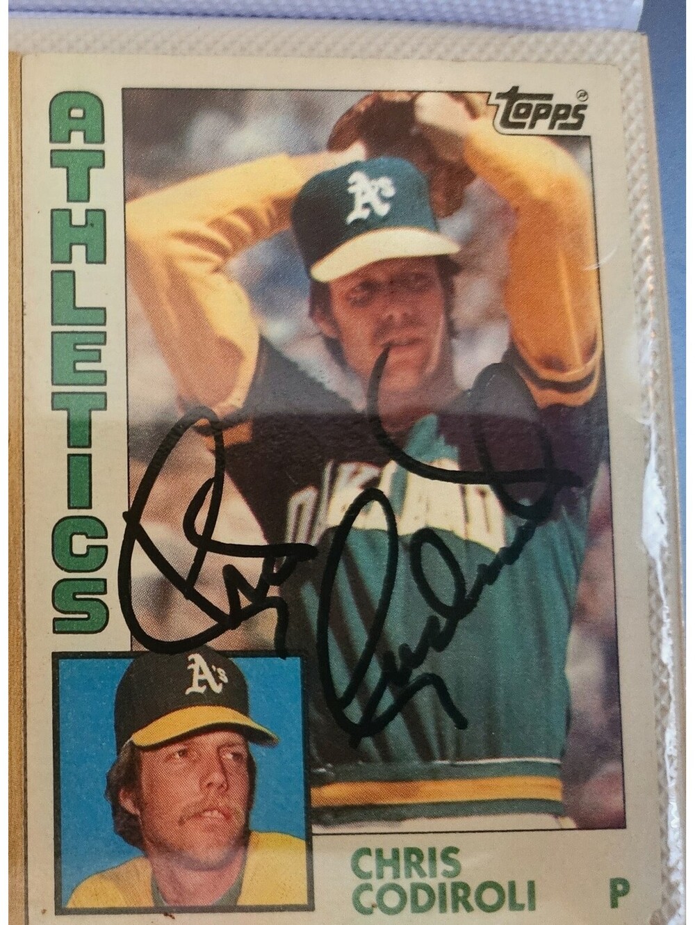Chris Codiroli Autographed 1984 Topps Oakland A's Baseball Card